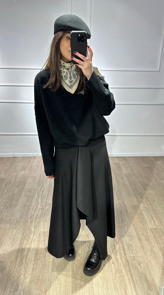 JUPE ASYMÉTRIQUE NOIR
