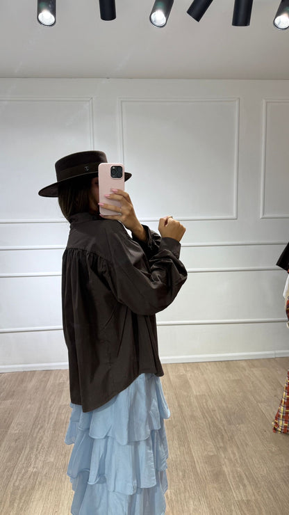 חולצה אוברסייז חומה