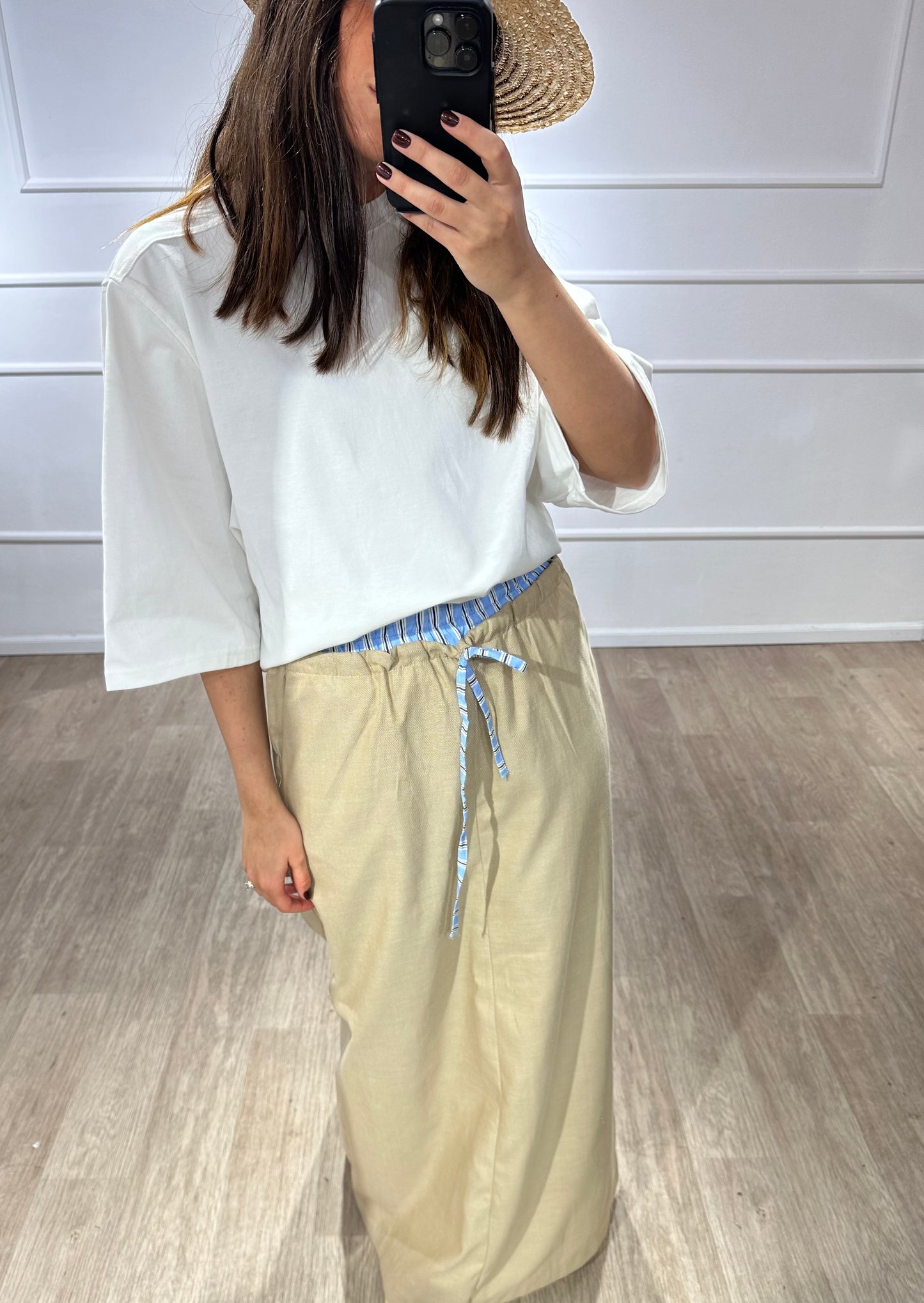 JUPE À TAILLE DOUBLE