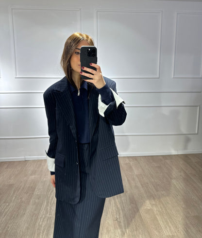PULL A FERMETURE BLEU