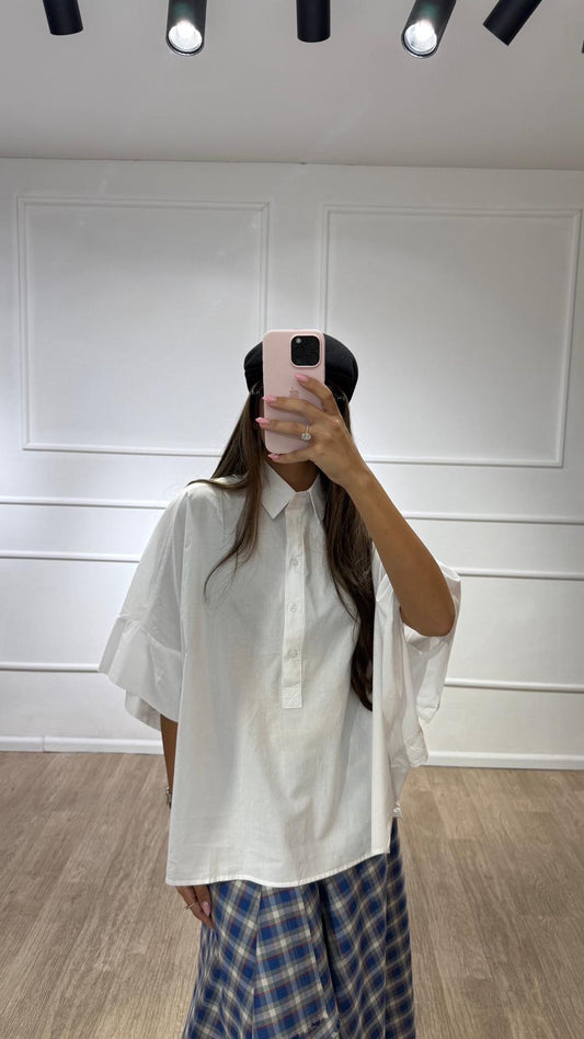 חולצה עטלף לבנה