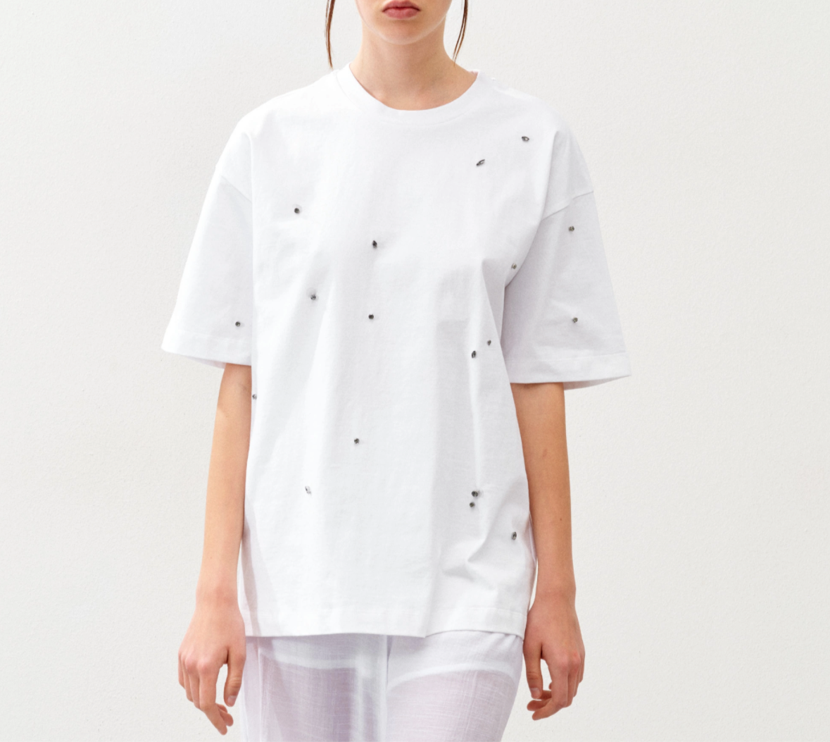 TEESHIRT STRASS BLANC