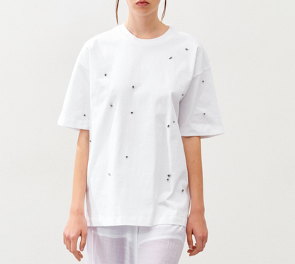 TEESHIRT STRASS BLANC