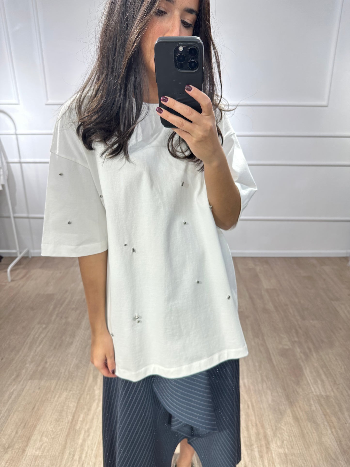 TEESHIRT STRASS BLANC