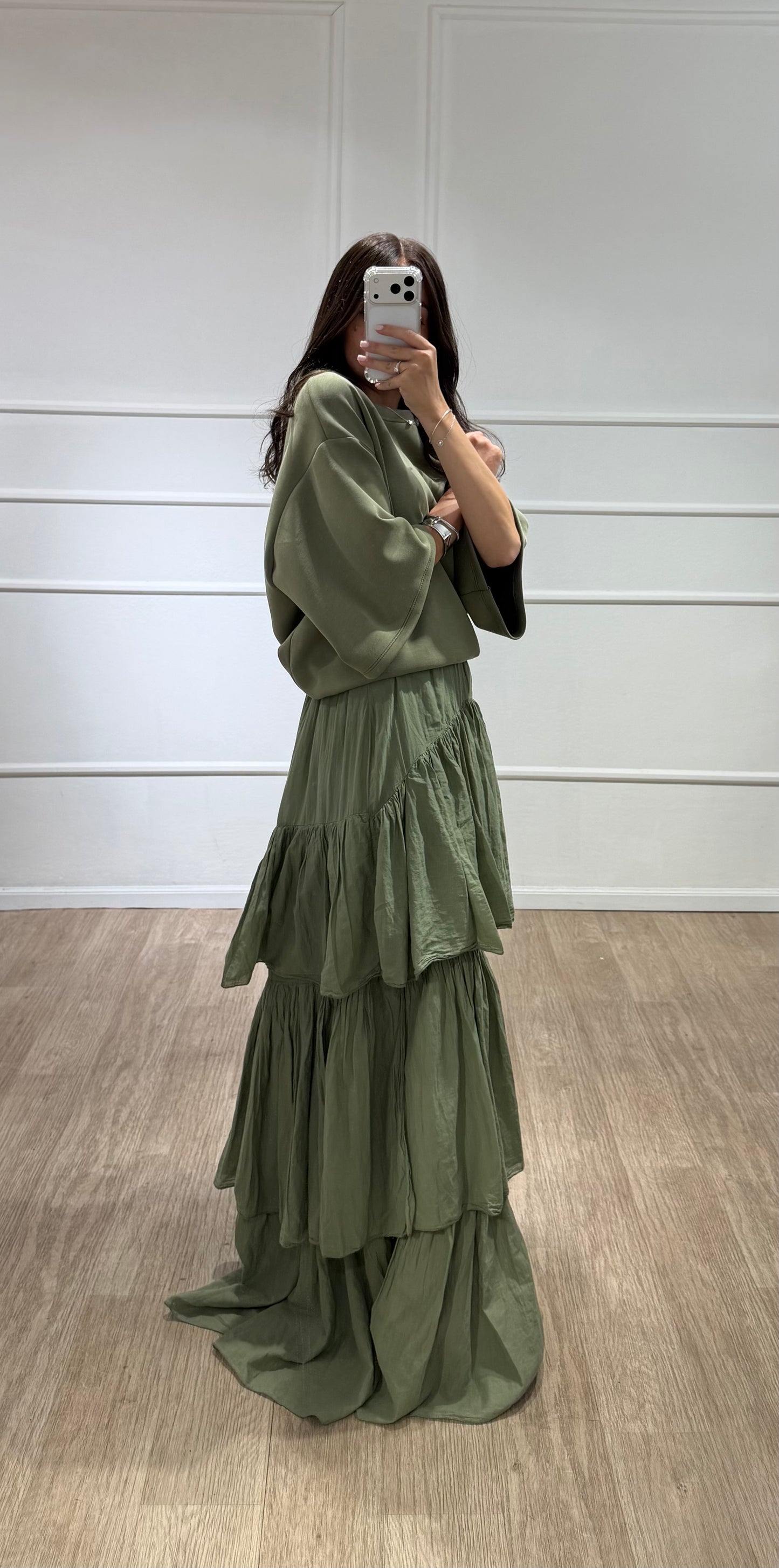 חצאית מקסי ירוקה