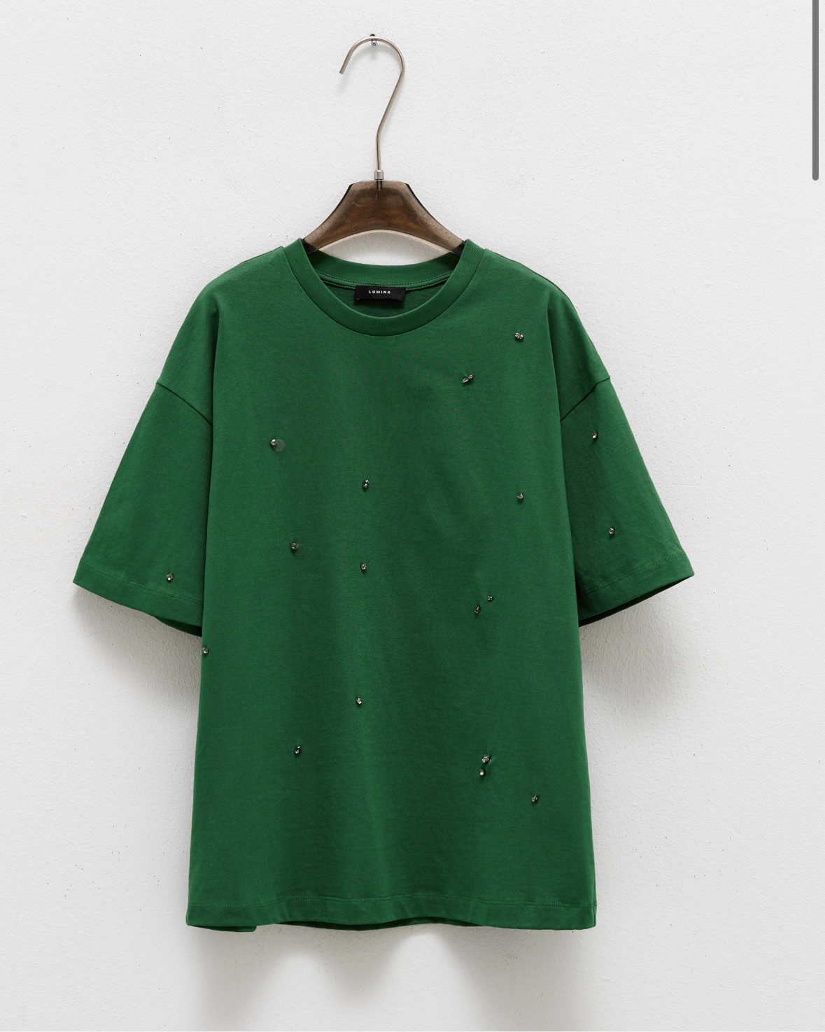 TEESHIRT STRASS VERT