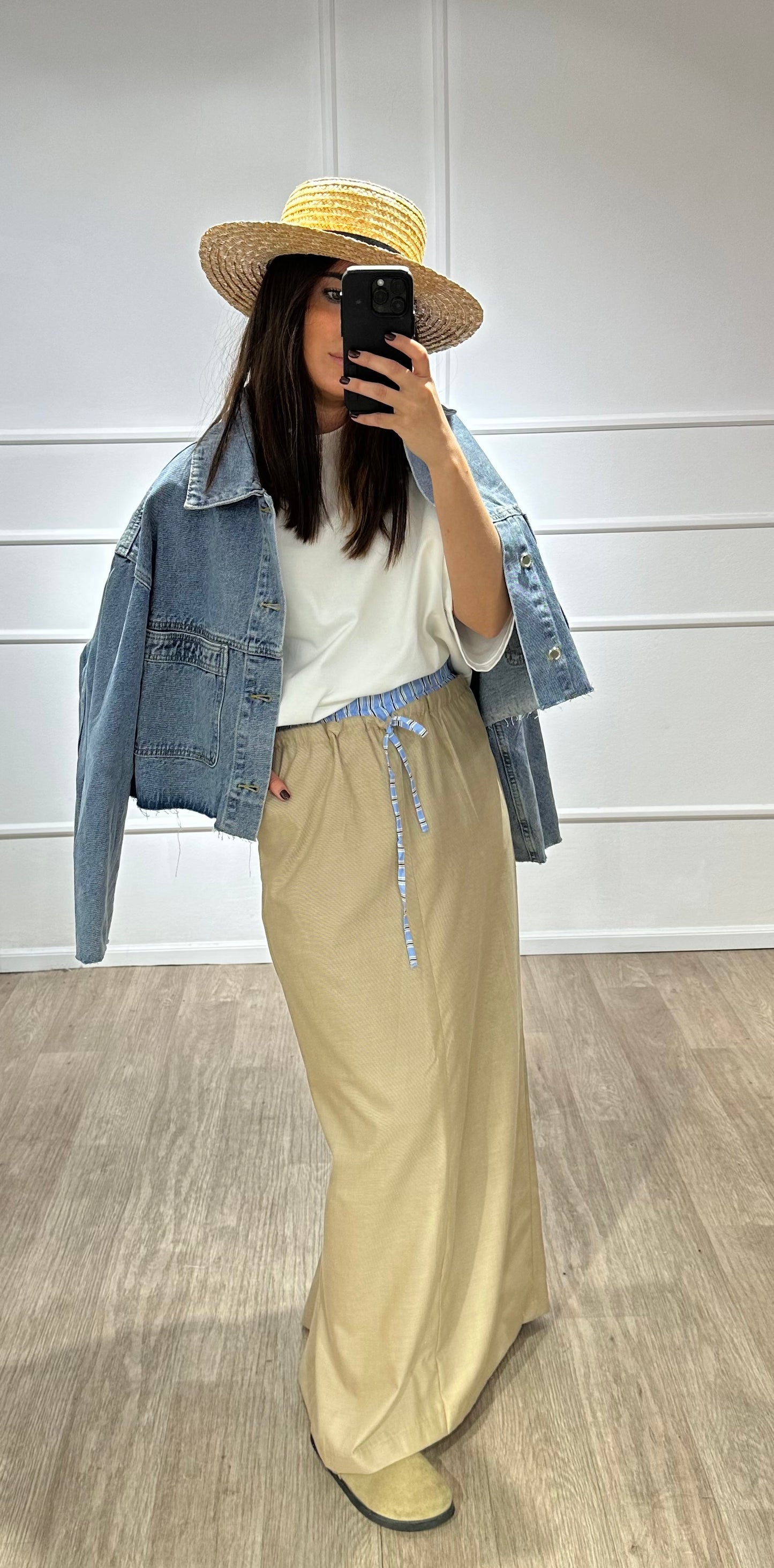 JUPE À TAILLE DOUBLE