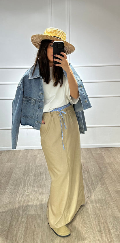 JUPE À TAILLE DOUBLE