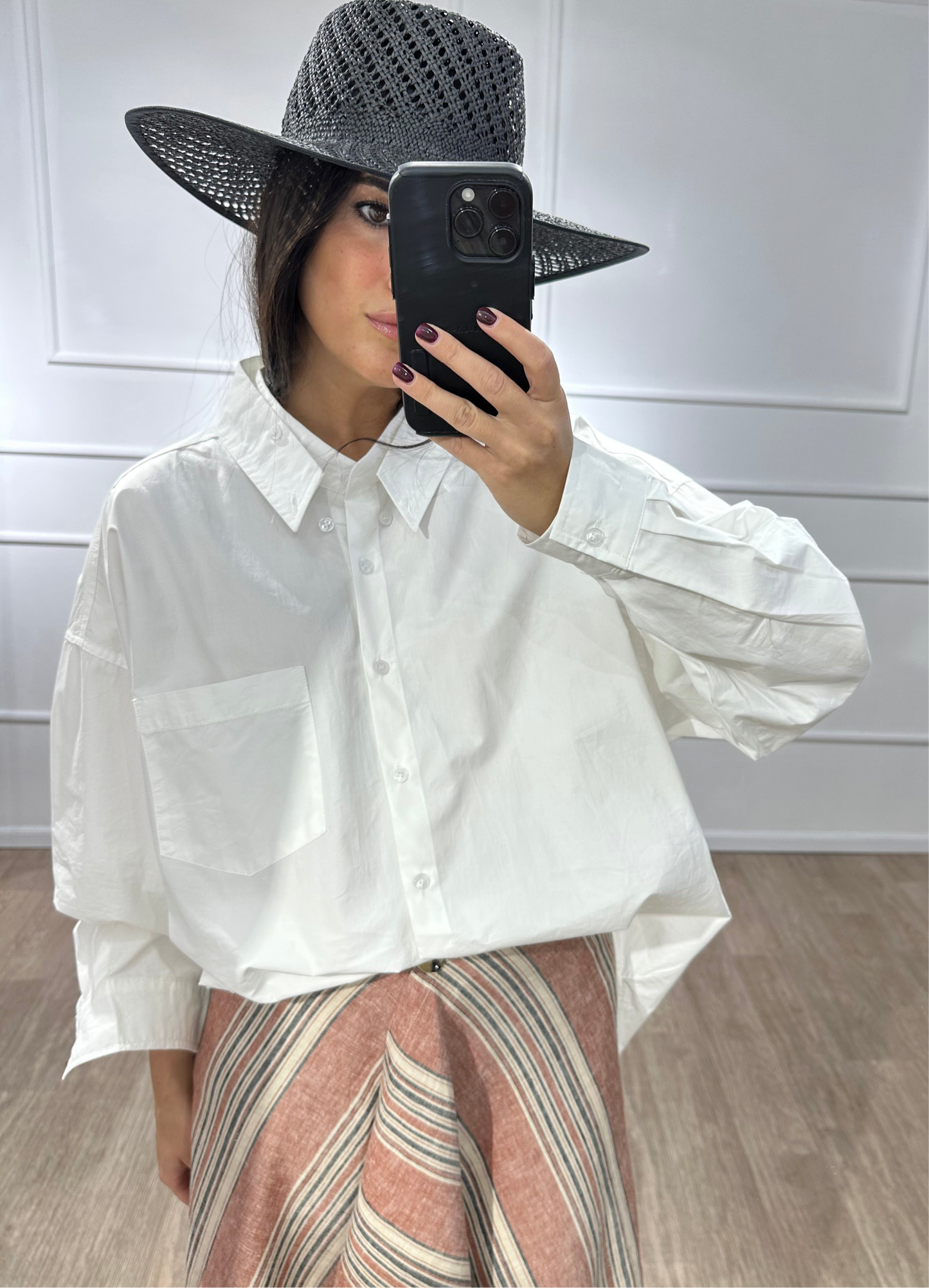 CHEMISE DOUBLE COL BLANCHE