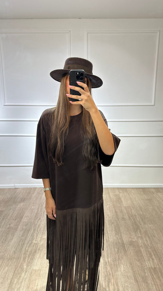Robe a frange choco