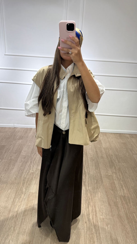 חצאית אי סימטרית חומה
