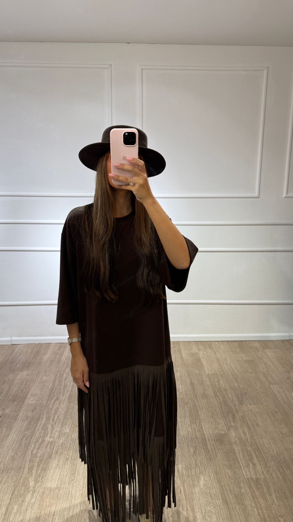 Robe a frange choco