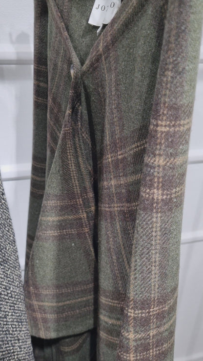 חצאית אי סימטרית משובצת חומה